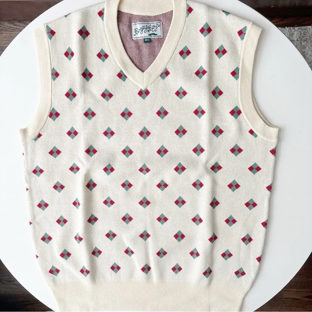 Bogey Boys by Macklemore Diamond Sweater Vest Banana Yellow Size Medium New